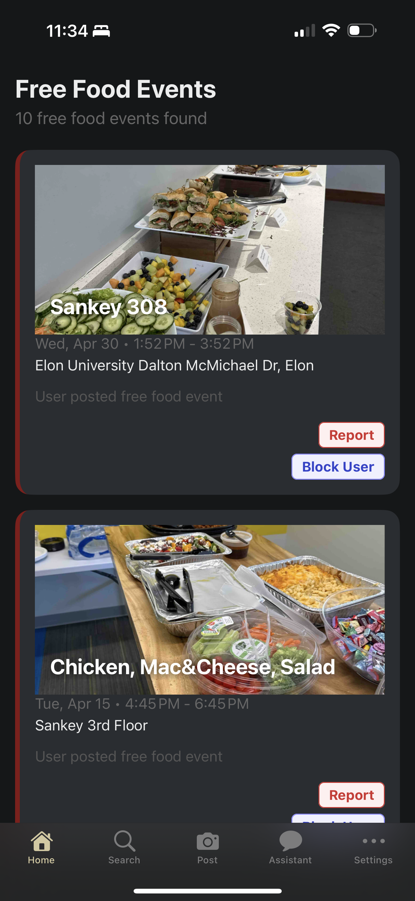 Events Feed